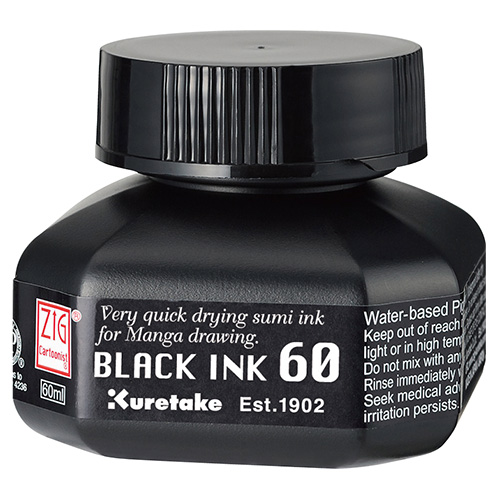 Kuretake black ink szybkoschnący tusz 60ml