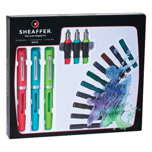 Sheaffer max calligraphy set - 3 interchangeable nibs and colore