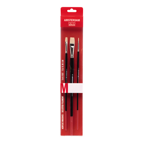 Talens amsterdam set of 3 synthetic brushes