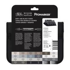 Winsor&Newton promarker grey and black set of 24 colors