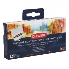 Derwent inktense paint pan set 2 inks in half-pieces 12 pcs