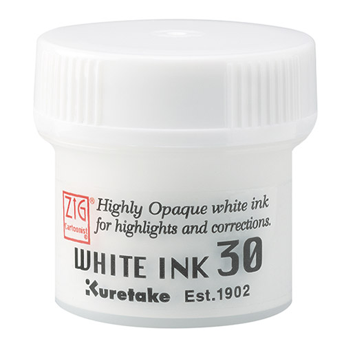 Kuretake white ink kryjący biały tusz 30g
