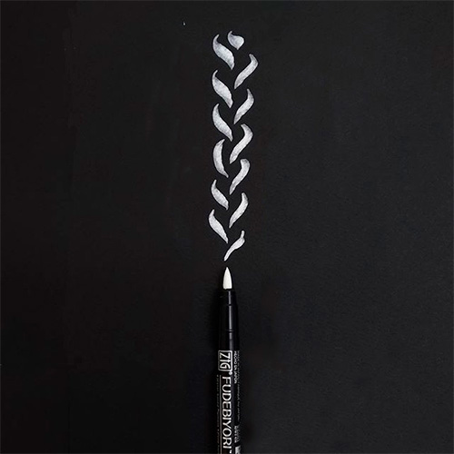 Kuretake zig fudebiyori pigment milky white brush pen