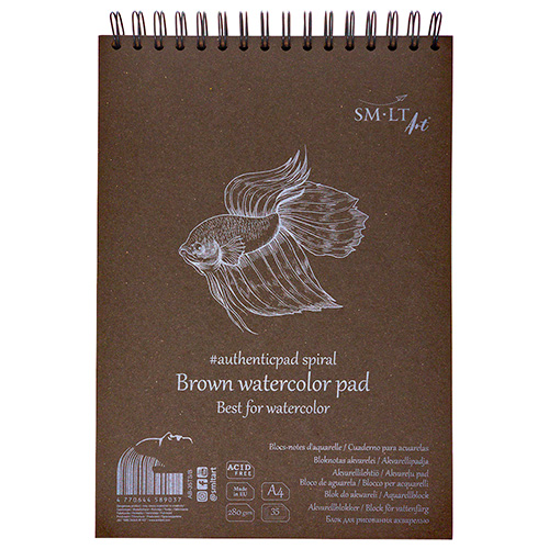 Block SM-LT watercolor fish brown spiral 280g