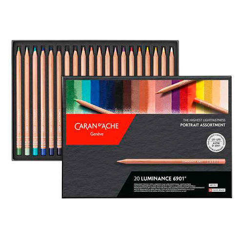 Caran dache luminance 6901 set of 20 portrait crayons