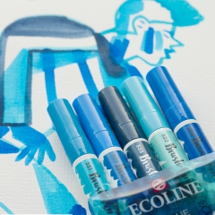 Talens ecoline blue set of 5 pens