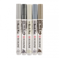 Talens ecoline gray set of 5 pens