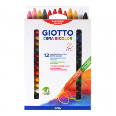 Giotto bicolor complexion set of 12 double-sided wax crayons