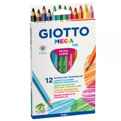 Giotto mega tri extra large set of 12 triangular crayons