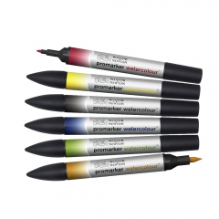Winsor&Newton promarker watercolour basic tones 6 pisaków