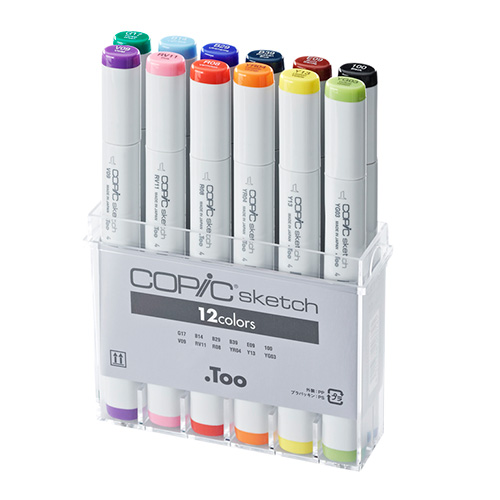 Copic sketch basic set of 12 double-sided pens