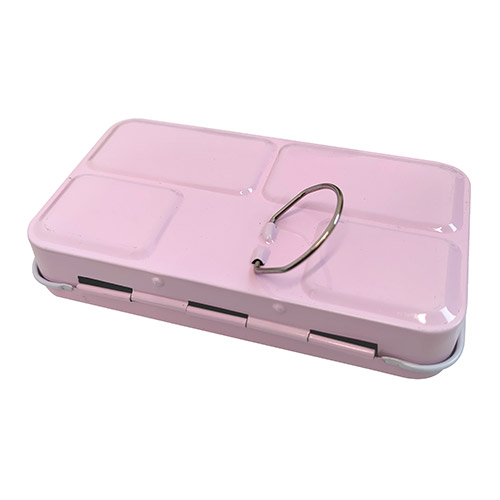 Kaseta metalowa pocket box na akwarele 12 półkostek różowa