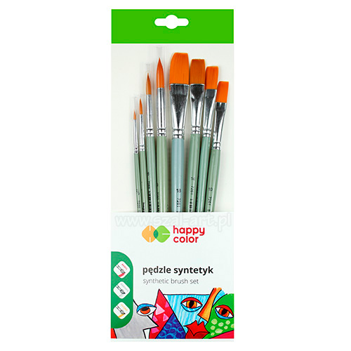 Happy Color set of 8 synthetic brushes