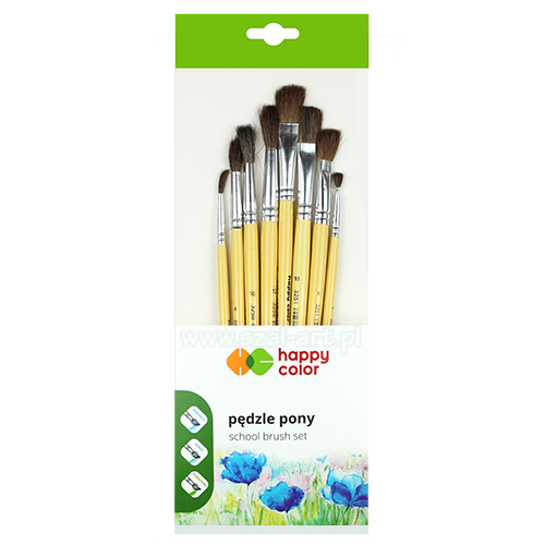 Happy Color set of 8 natural brushes