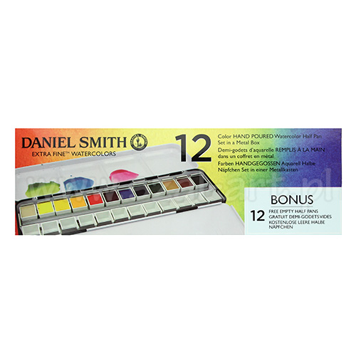Daniel Smith extra fine zestaw 12 akwareli pół kostek metal opak