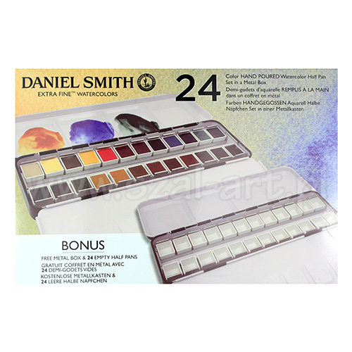 Daniel Smith extra fine zestaw 24 akwareli pół kostek metal opak