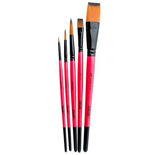 Zieler premium acrylic & oil set of 5 synthetic brushes