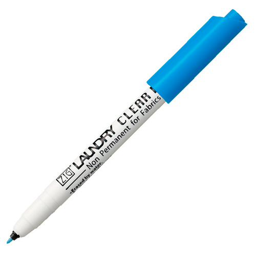 Kuretake zig laudry clear blue fabric marker, washable