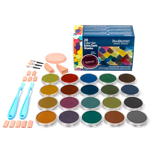 PanPastel extra dark shades a set of 20 colors of dry pastels