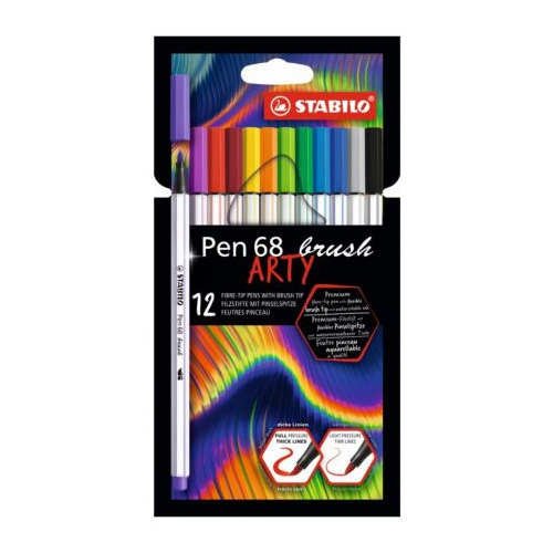 Stabilo 68 Brush Arty Pen 12 pcs in a cardboard case
