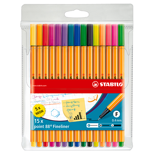 Stabilo point 88 set of 15-color fineliners