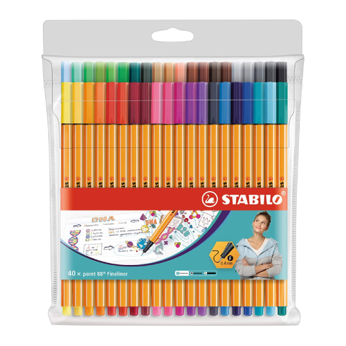 Stabilo point 88 set of 40 colors fineliners