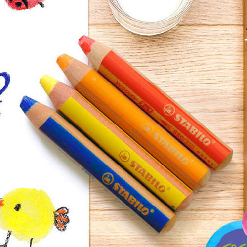 Stabilo woody 3in1 arty pencils 6 colors