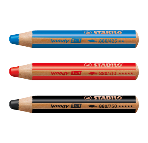 Stabilo woody 3in1 arty pencils 10 colors