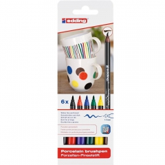 Edding set of 6 porcelain pens 1-4mm basic colors