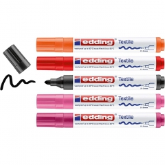 Edding set of 5 markers for fabrics 2-3mm warm colors