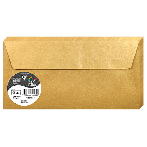Clairefontaine pollen metallic envelopes 110x220mm 120g 20 piece