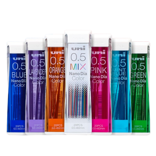 Uni nano dia color colored refills for automatic pencils mix