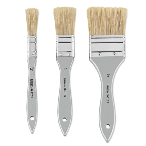 Liquitex - a set of 3 natural flat brushes