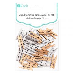 DP Craft wooden clips mini gold & silver 2.5cm 30 pieces