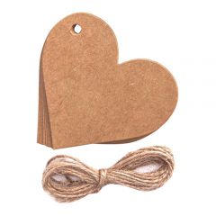 DP Craft kraft heart pendants with string 12 pieces