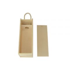 Wooden wine box with a sliding lid
